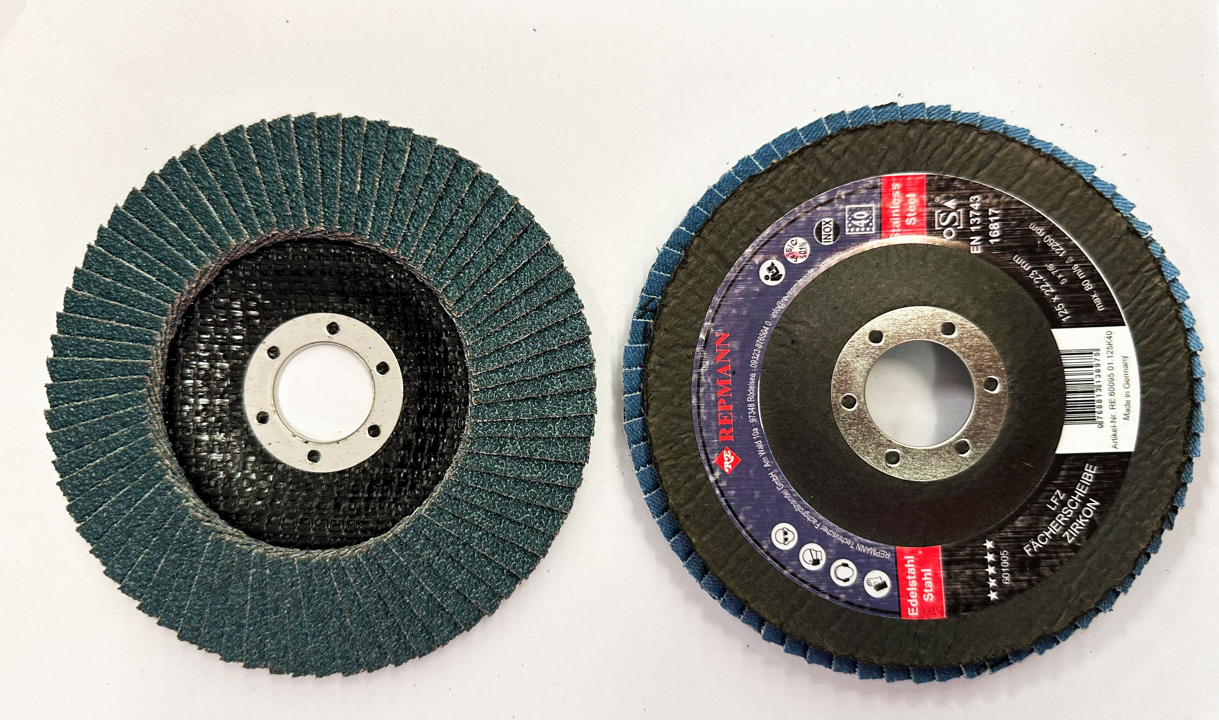 RE Fächerscheiben Ø 125 mm K 40 f. Stahl, Edelstahl RE Fächerscheiben Ø 125 mm K 40 f. Stahl, Edelstahl