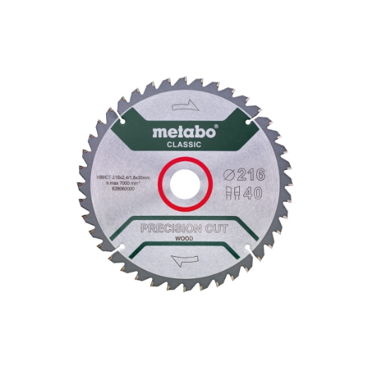 Metabo HM-Kreissägeblatt HW/CT 216x30mm, 40 WZ 5°negativ