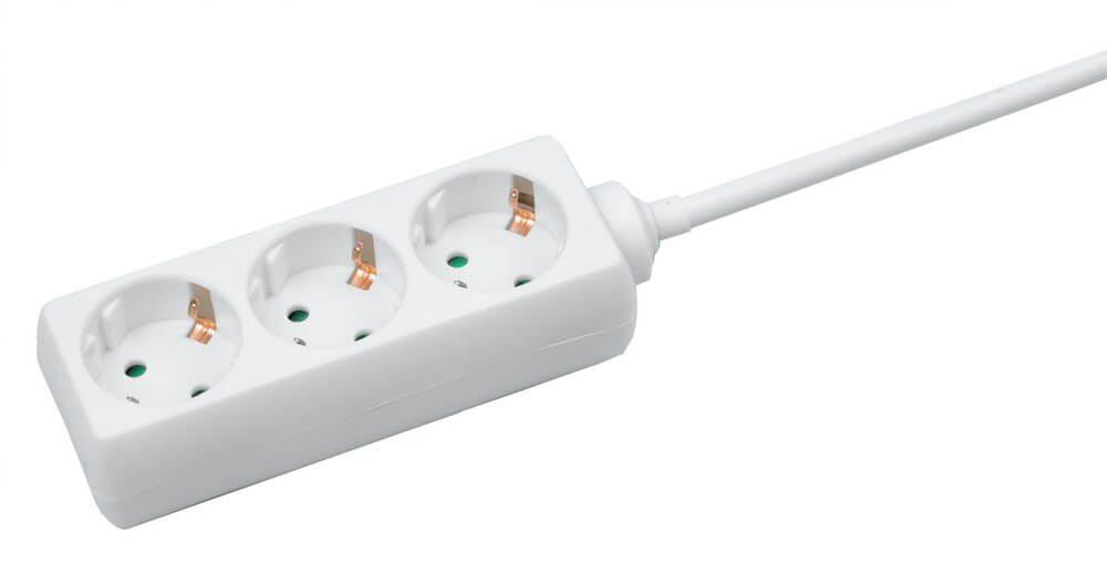 Steckdosenleiste 3-fach 1,4m IP20 weiß 230V 16A H05 Steckdosenleiste 3-fach 1,4m IP20 weiß 230V 16A H05