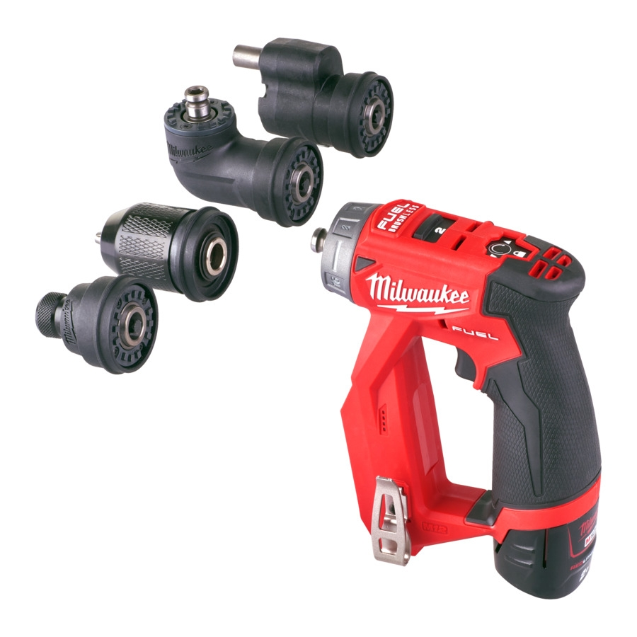 Milwaukee M12FDDXKIT-202X 12V Akku-Bohrschrauber mit Wechselköpfen