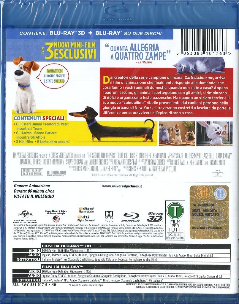 Pets Blu-ray 3D+2D (Deutscher Ton bei 3D)