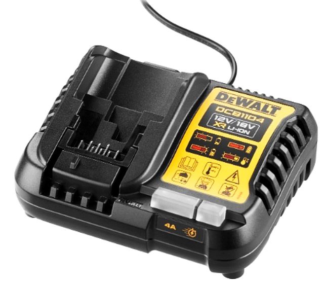 DeWalt DCB1104-QW System-Schnellladegeraet (10,8–18 Volt) + Flexvolt DeWalt DCB1104-QW System-Schnellladegeraet (10,8–18 Volt) + Flexvolt