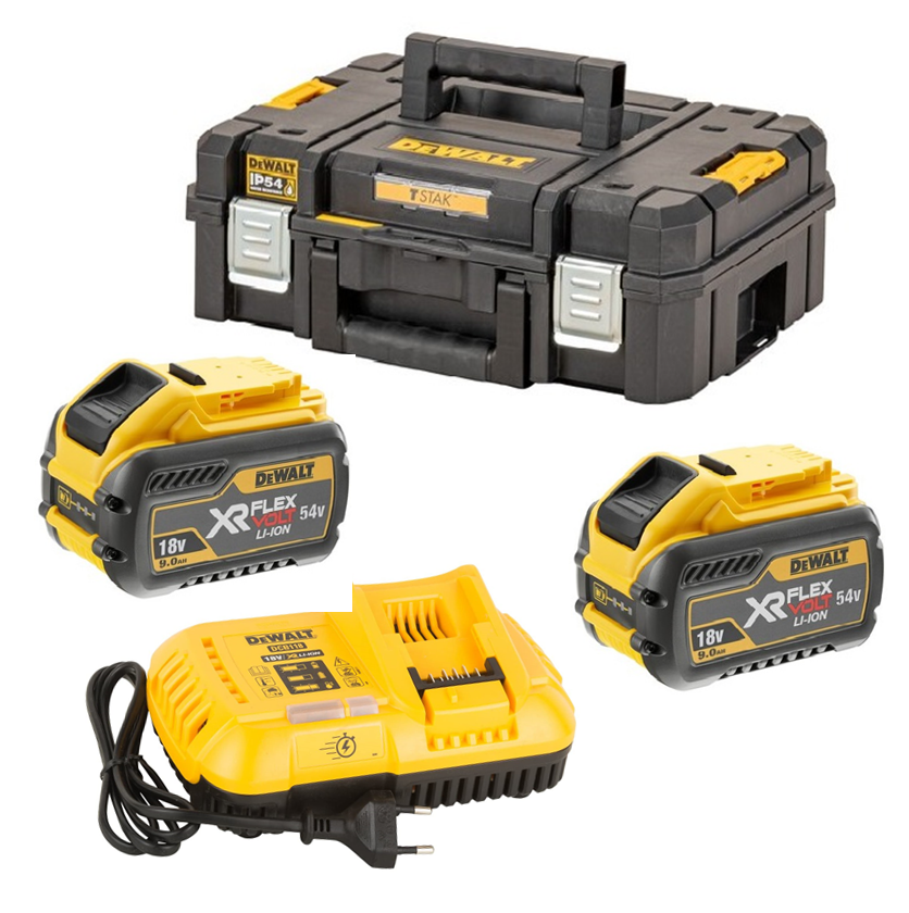 DeWalt DCB118X2T Starter-Set 2xAkku 54V 162Wh (18V 9Ah)+Ladegerät DCD118 i.TSTAK DeWalt DCB118X2T Starter-Set 2xAkku 54V 162Wh (18V 9Ah)+Ladegerät DCD118 i.TSTAK