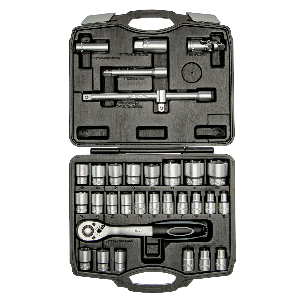 WGB Steckschlüssel-Garnitur 1/2" 32-tlg. (Ratschenkasten)