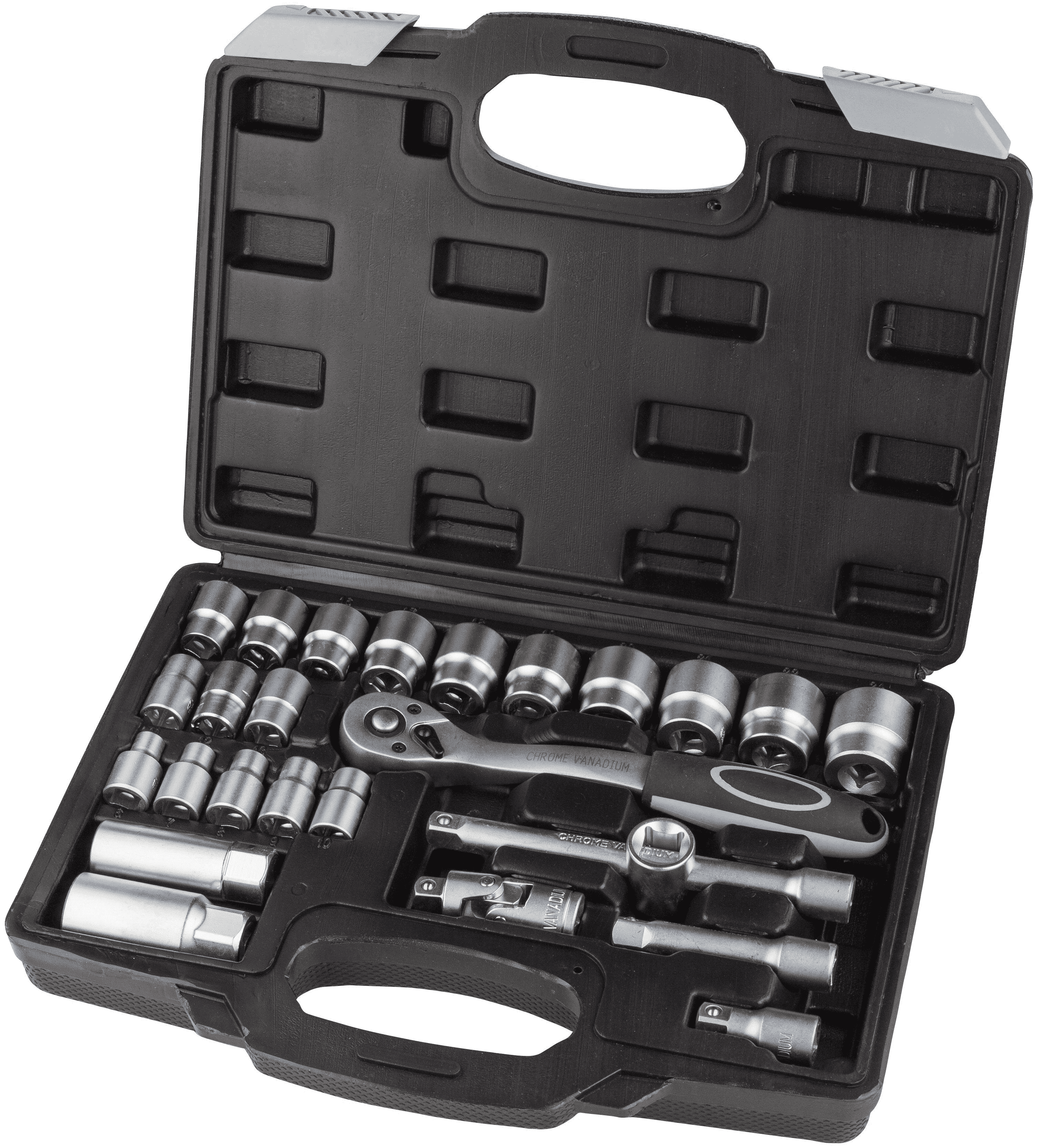 WGB Basic+ Steckschlüssel-Garnitur 3/8" 26-tlg (Ratschenkasten)
