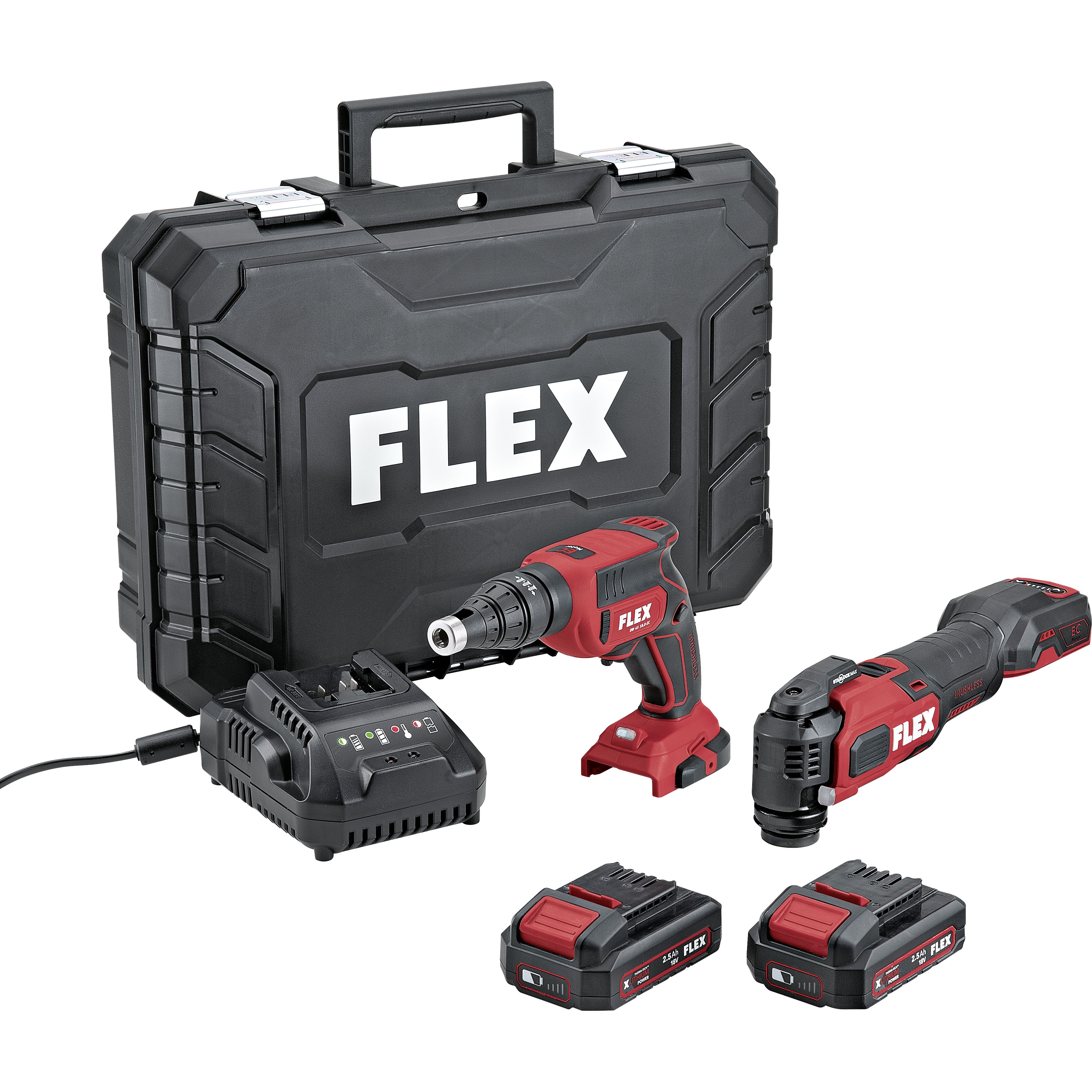 FLEX 18V DUO-Pack DW45 + MT18 inkl. 2xAkku 18V 2,5Ah im Koffer