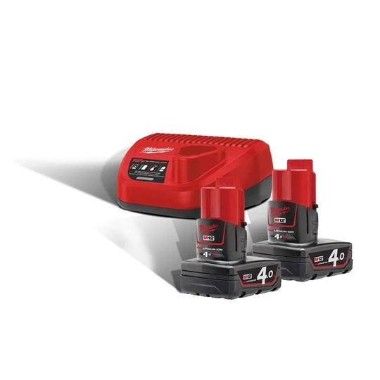 Milwaukee M12NRG-402 Starterset/Akku-Kit 2xAkku 12V 4.0Ah +Ladegerät