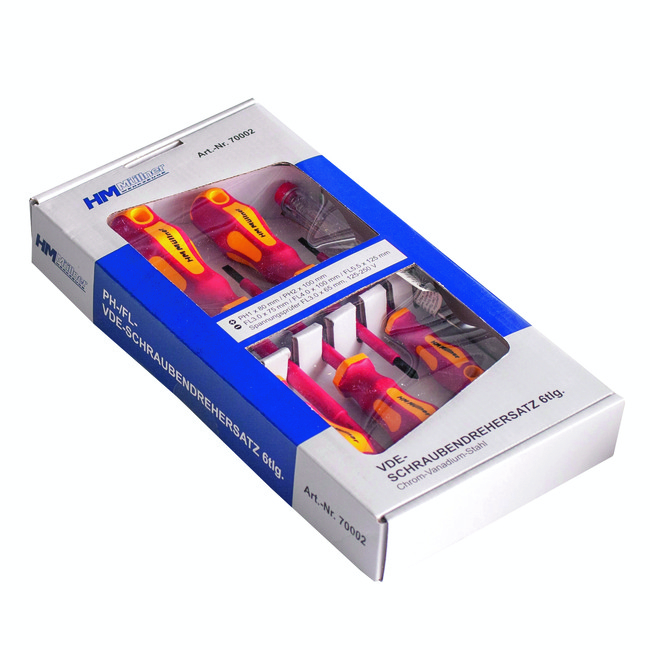 HM Müllner Schraubendrehersatz VDE 6-tlg (Kreuz & Schlitz) mit 2-K Griff HM Müllner Schraubendrehersatz VDE 6-tlg (Kreuz & Schlitz) mit 2-K Griff