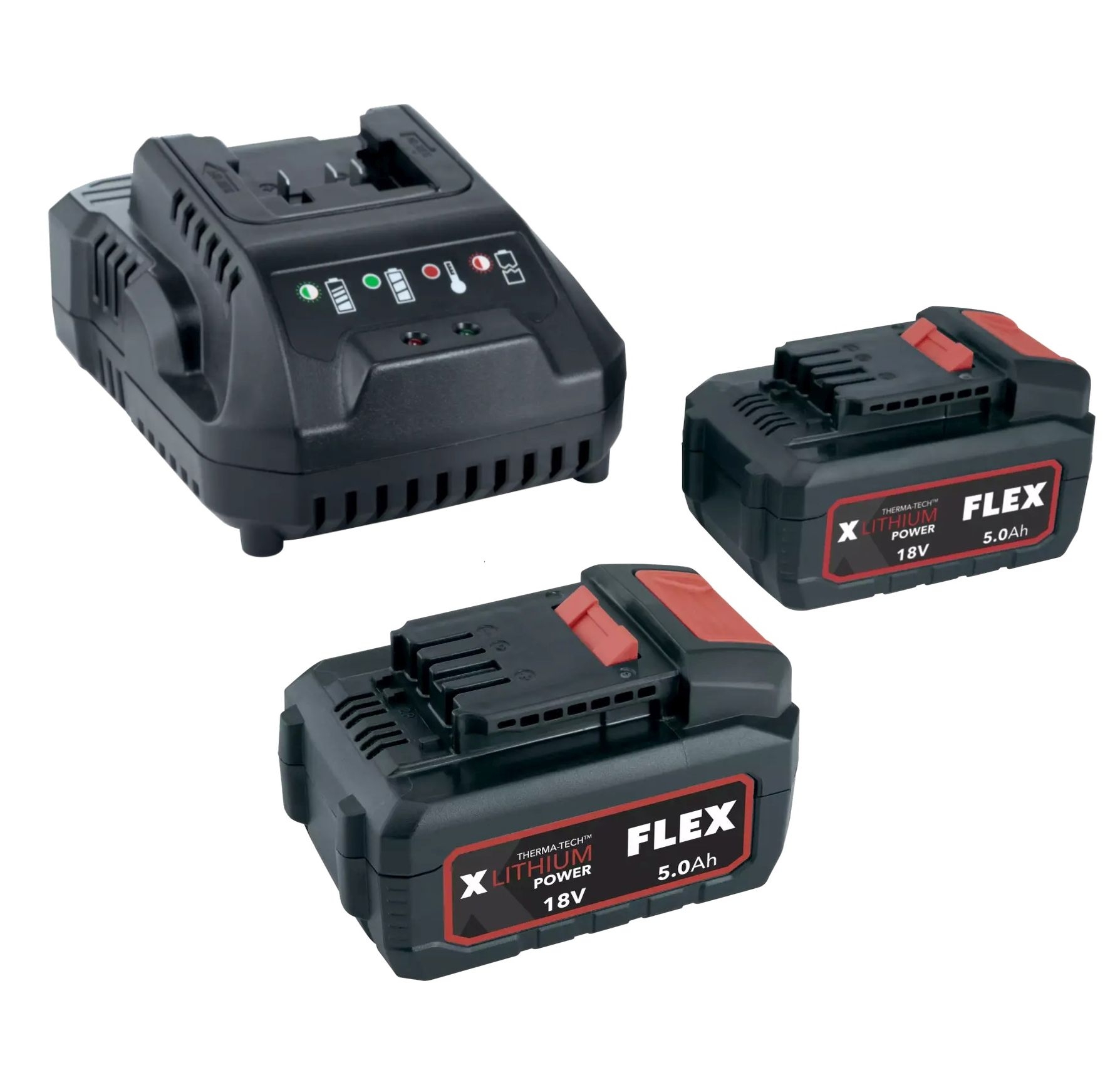 FLEX Akku-KIT Power 1850 CA mit 2xAkku 18V 5.0Ah +Ladegerät CA 18.0-LD
