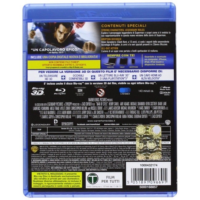 Man of Steel (Blu-ray 3D+2D) Deutscher Ton