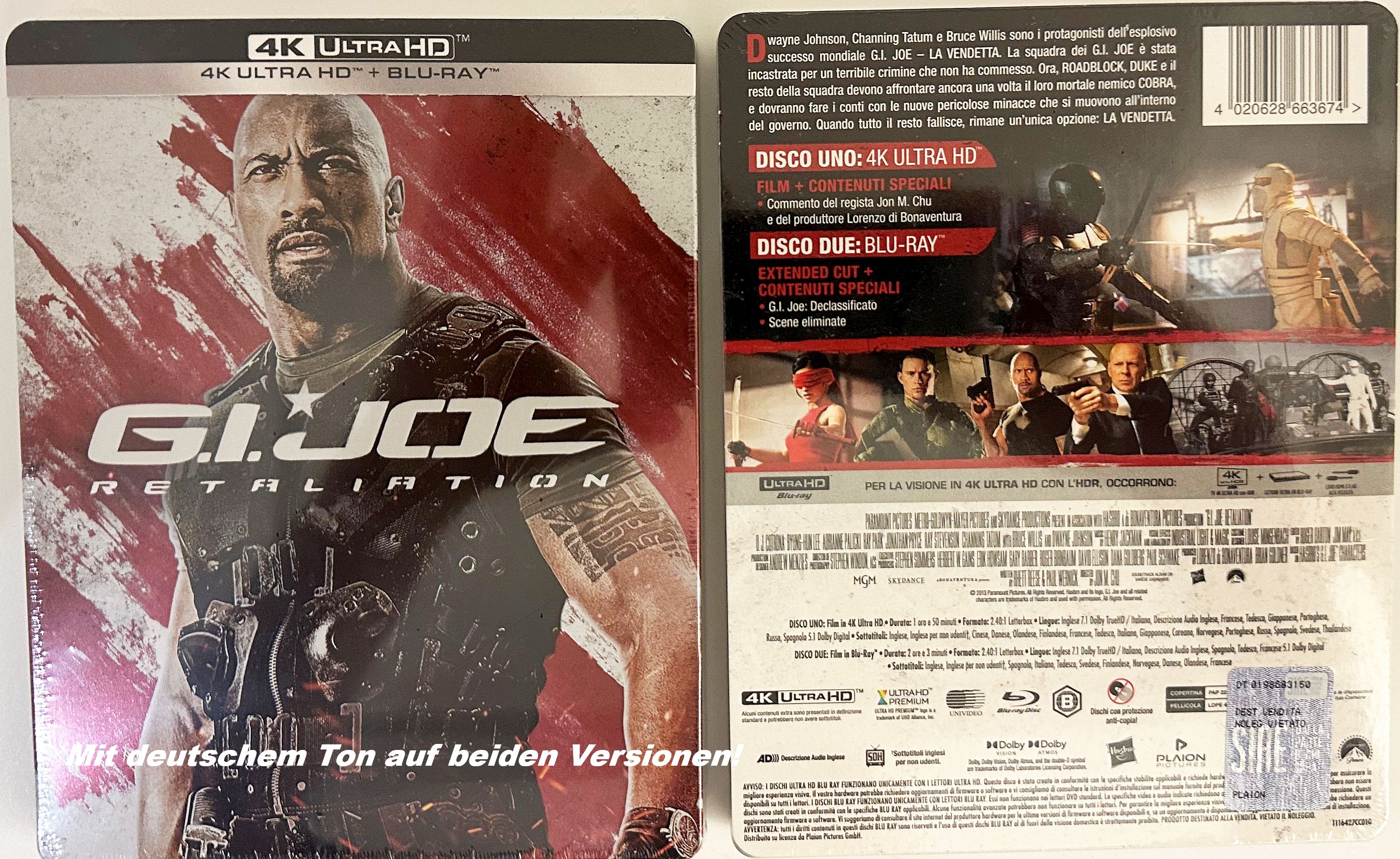 G.I. Joe -Die Abrechnung STEELBOOK Extended Cut (4K UltraHD +Blu-ray)Ton Deutsch