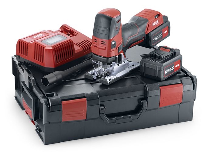 FLEX Akku-Stichsäge JS18.0-EC/5.0 Set in L-Boxx (inkl. 2xAkku 18V 5,0Ah)