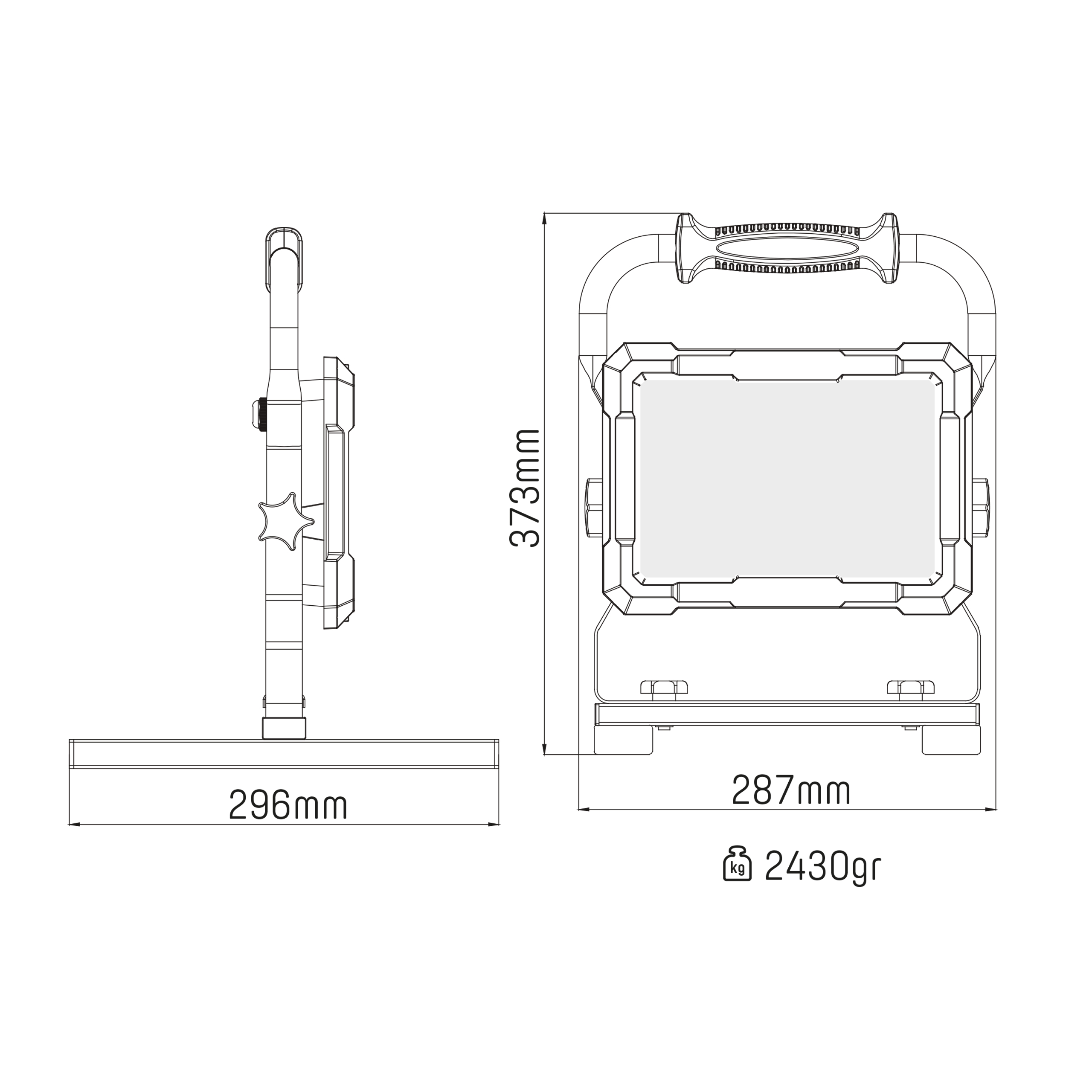SHADA LED's work LED-Baustrahler 100W 9000Lm IP65 (5m Kabel) Blendreduziert