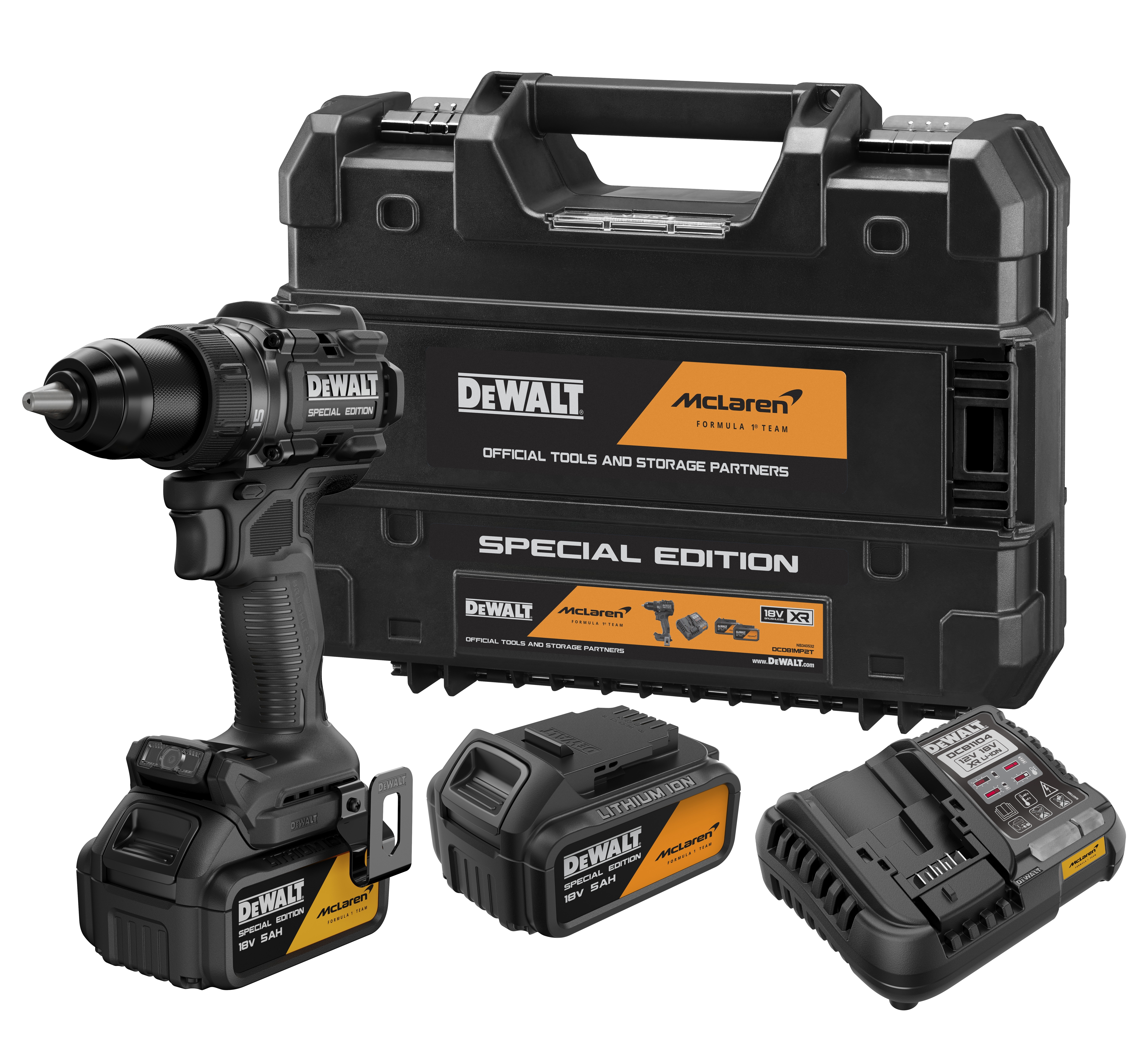 DeWalt/McLaren 18V Akku-Bohrschrauber DCD81MP2T inkl. 2xAkku 5Ah im TSTAK