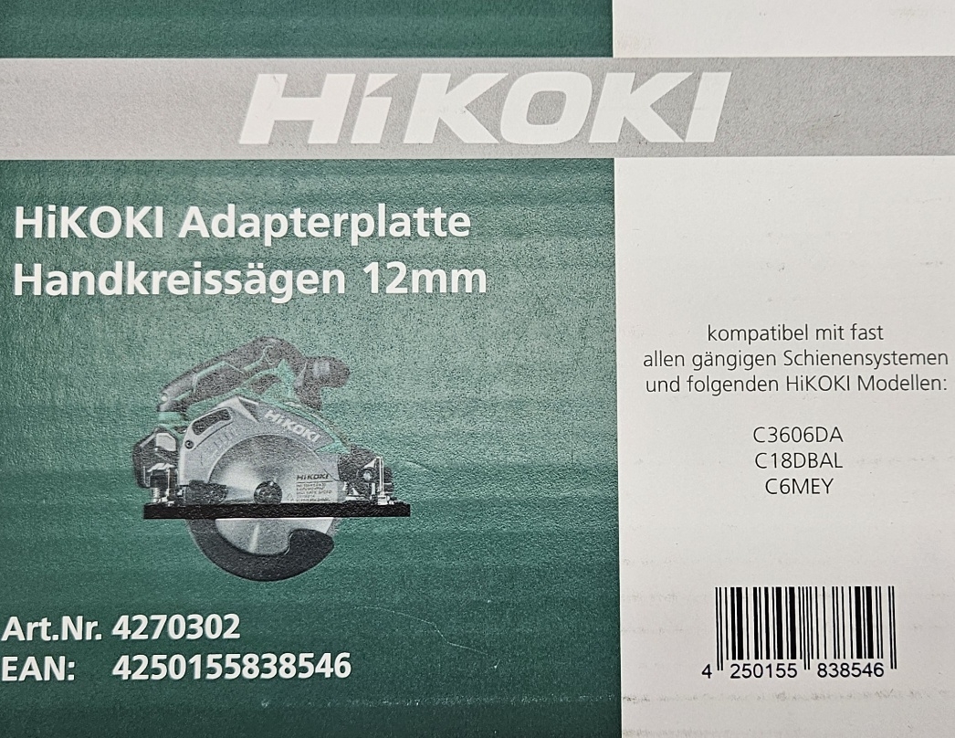 Hikoki Adapterplatte für Führungsschiene 12 mm