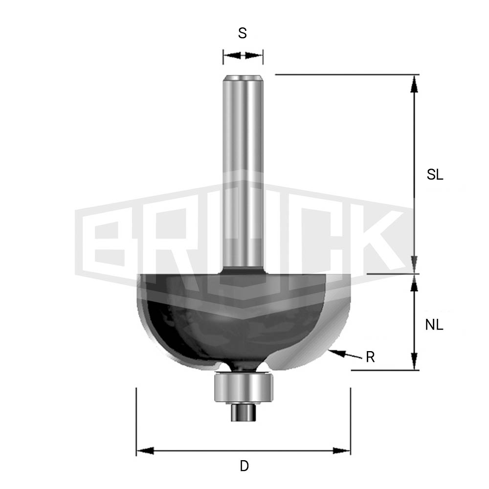 Brück HW-Hohlkehlfräser Ø 21,5, R6, S 8 mm Brück HW-Hohlkehlfräser Ø 21,5, R6, S 8 mm