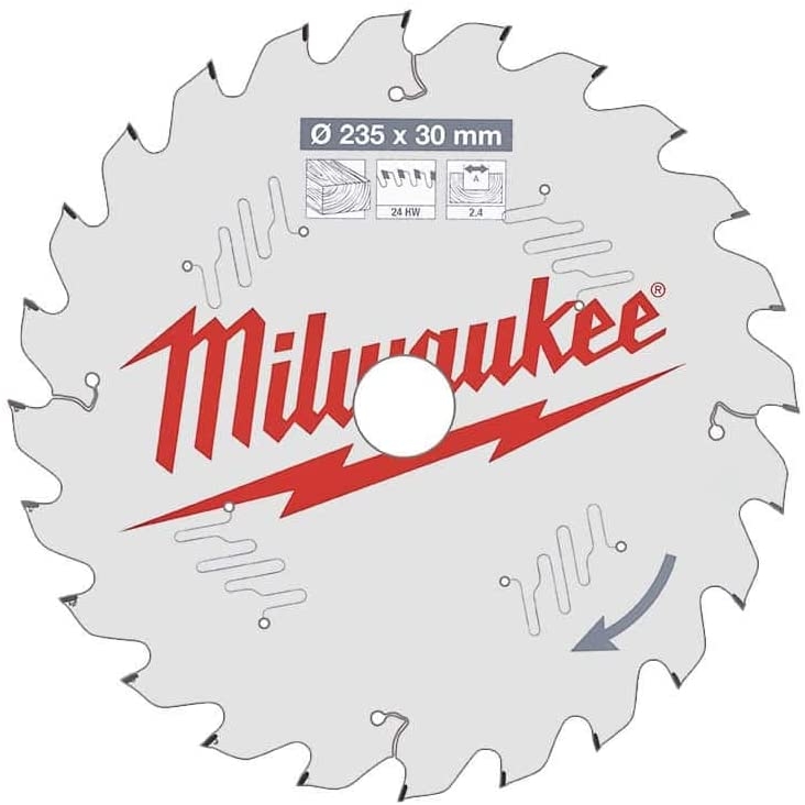 Milwaukee HM-Kreissägeblatt D.235x30x2,4mm Z=24 HW Milwaukee HM-Kreissägeblatt D.235x30x2,4mm Z=24 HW