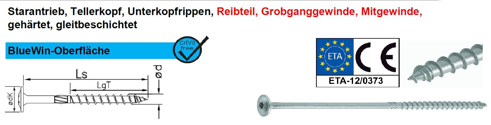 50 Stk. Holzbauschraube Tellerkopf 8x140mm TX40 -Teilgewinde- verzinkt