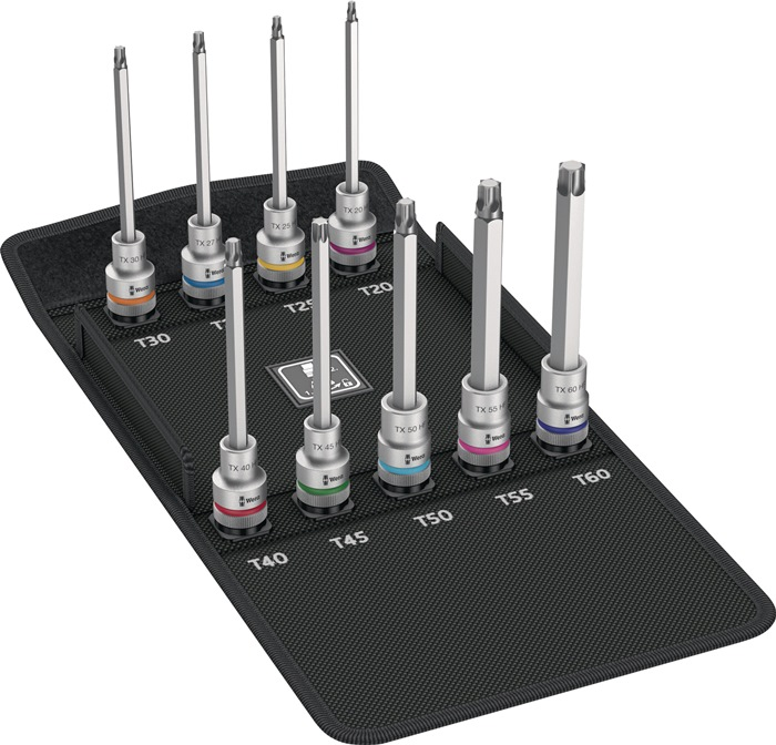 Wera Steckschlüssel-Satz 8767 C TORX® HF3 9-teilig 1/2 ″ T20 - T60