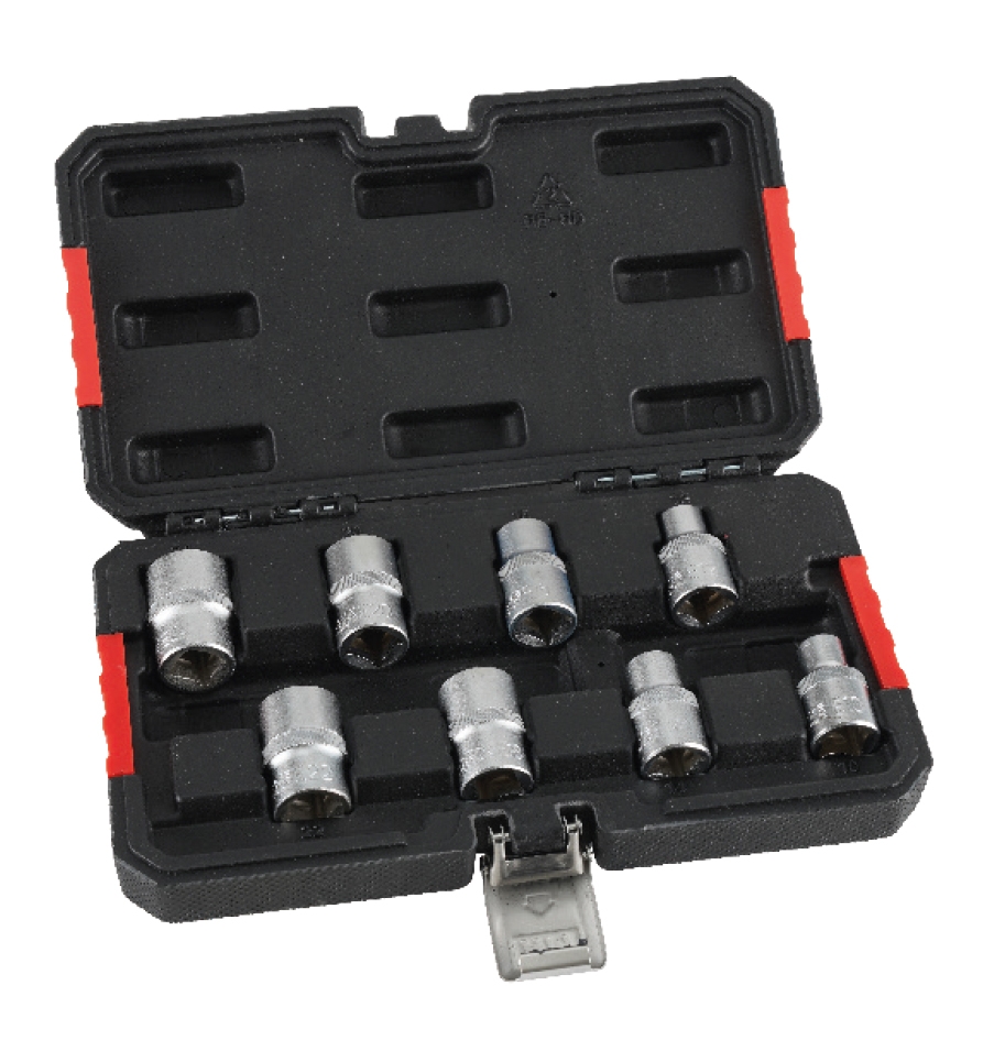 HM Müllner E-Profileinsatz-Kassette 8 tlg 1/2"", Aussen E10-E24, Profi,DIN" HM Müllner E-Profileinsatz-Kassette 8 tlg 1/2"", Aussen E10-E24, Profi,DIN"