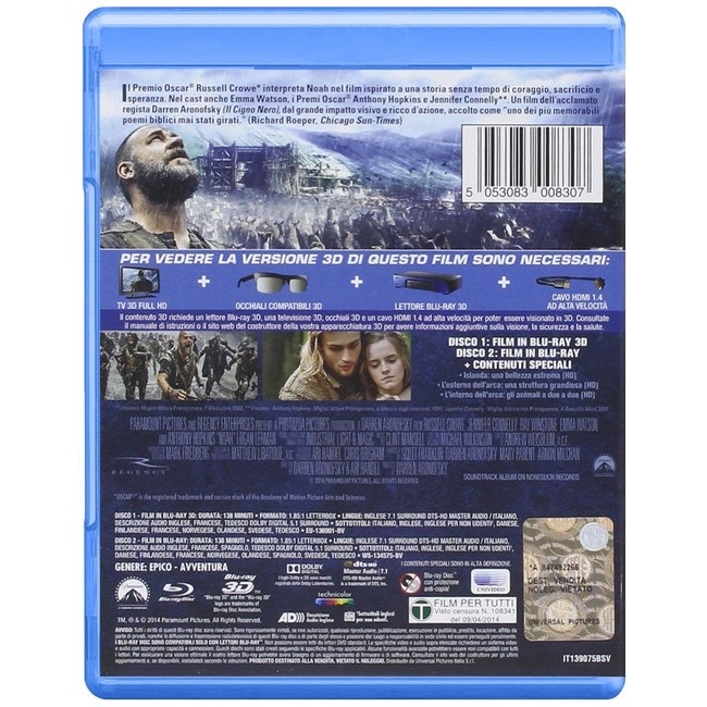 Noah (Blu-Ray 3D+2D) Deutscher Ton *Russel Crowe*