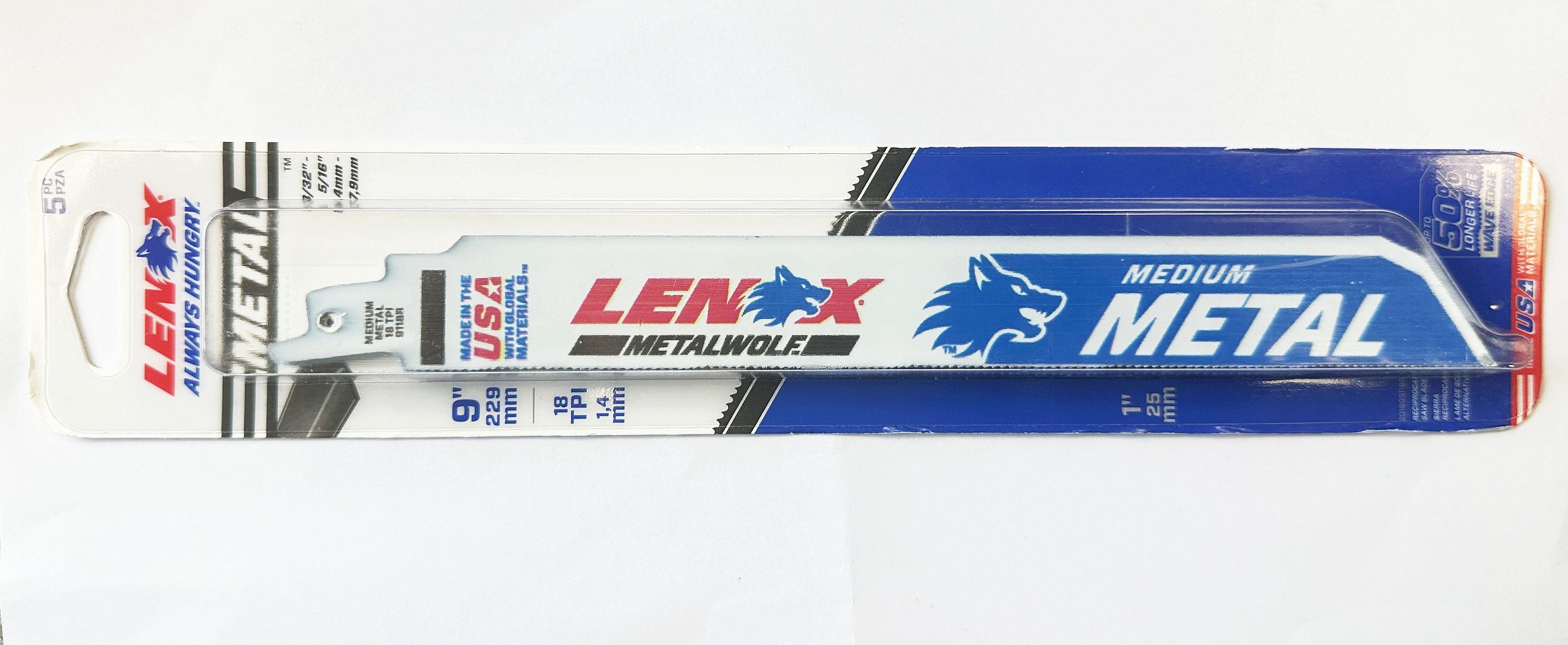 LENOX Bi-Metall Säbelsägeblatt 201809118R 229mm 18TPI (VE5) Heavy Duty Metall