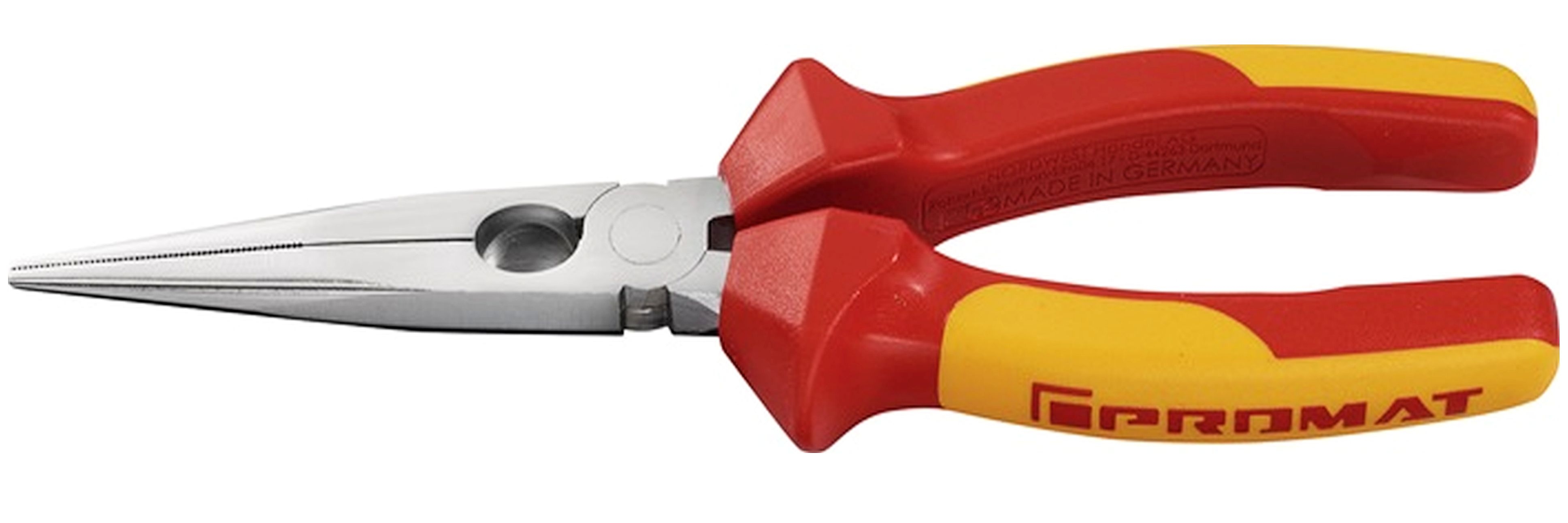 PROMAT Flachrund-/Storchschnabelzange L.200mm VDE gerade chrom