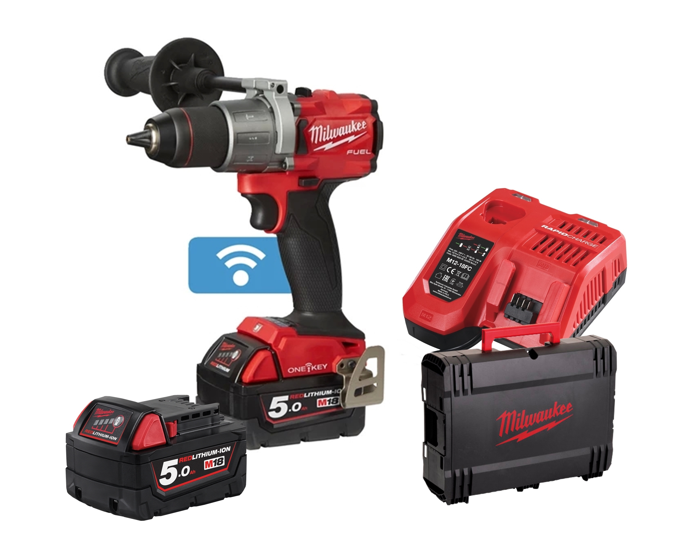Milwaukee M18ONEPD2-502X Fuel Akku-Schlagbohrschrauber 2xAkku 18V 5Ah