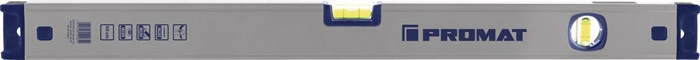 PROMAT Wasserwaage 120cm Aluminium silber Spiegellibelle max. ±0,5 mm/m