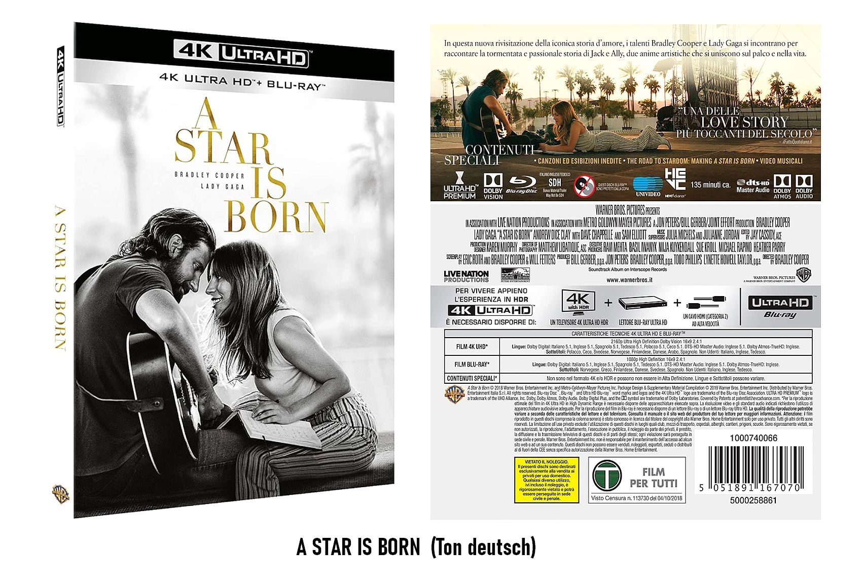 A STAR IS BORN (4K Ultra HD +Blu-ray) (Ton Deutsch) 2 Disc`s