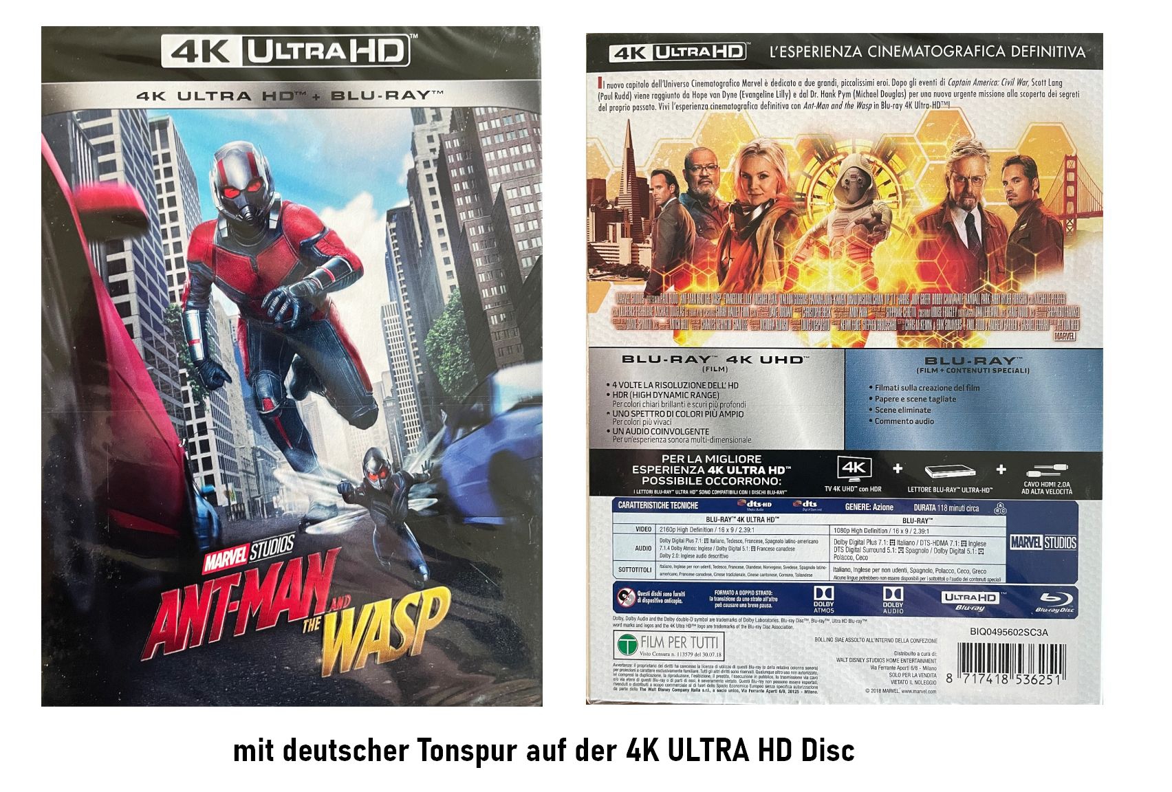 ANT-MAN and the Wasp (4K Ultra HD +Blu-ray) 4K Ton Deutsch (2-Discs)