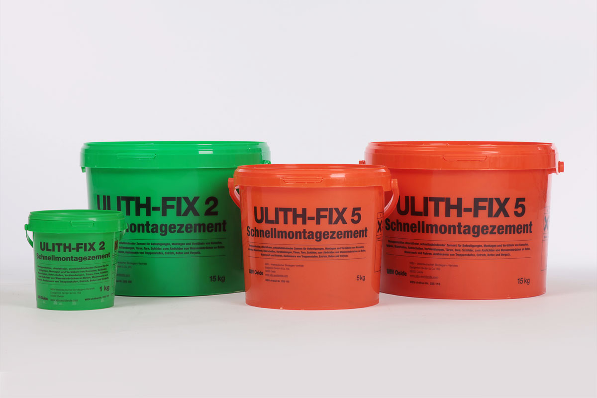 Ulith Fix5 Schnellmontagemörtel 1 kg/ 5kg / 15kg Eimer Ulith Fix5 Schnellmontagemörtel 1 kg/ 5kg / 15kg Eimer