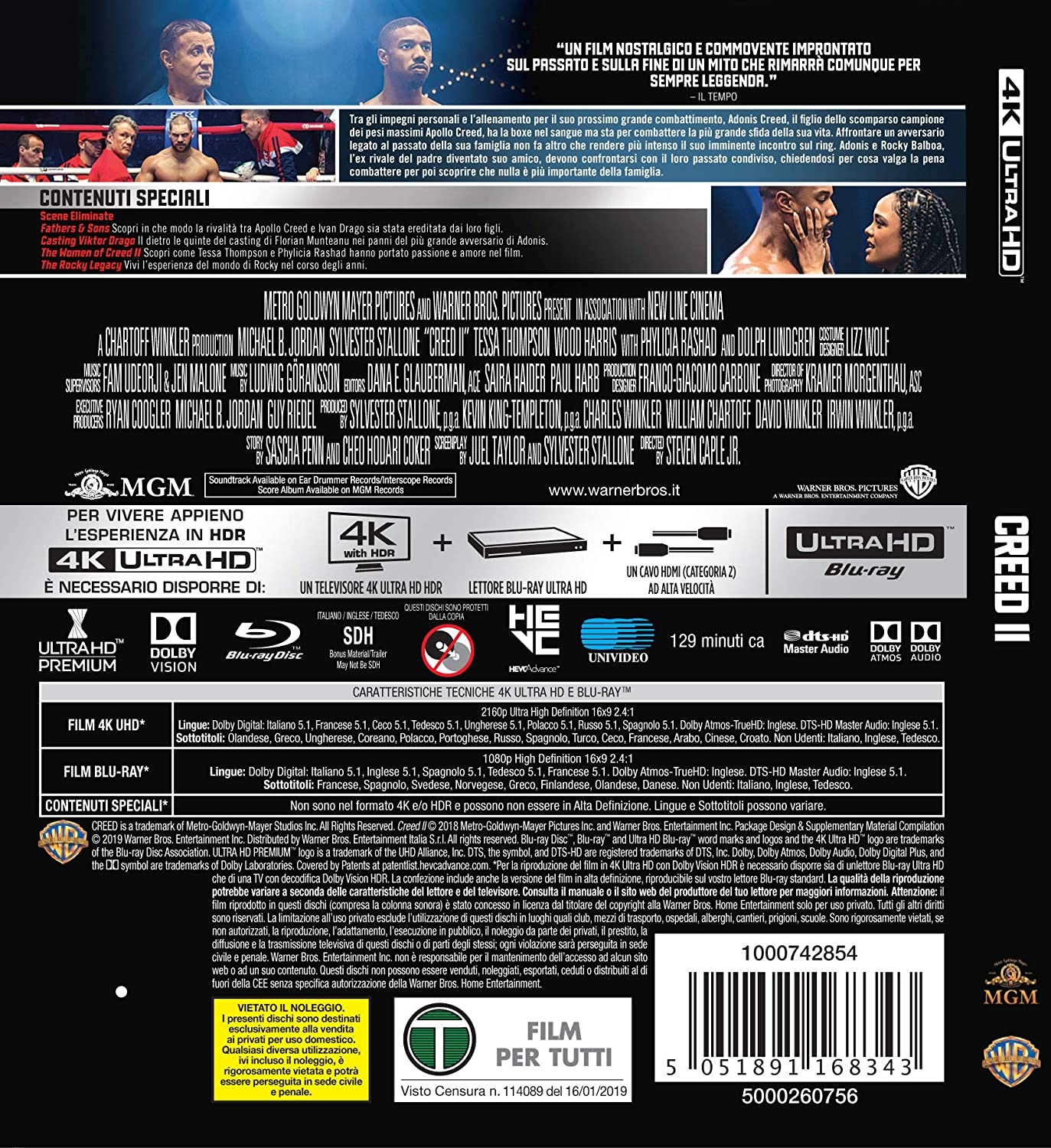 CREED II (4K Ultra HD+Blu Ray) Ton Deutsch (Sylvester Stallone,Michael B.Jordan)