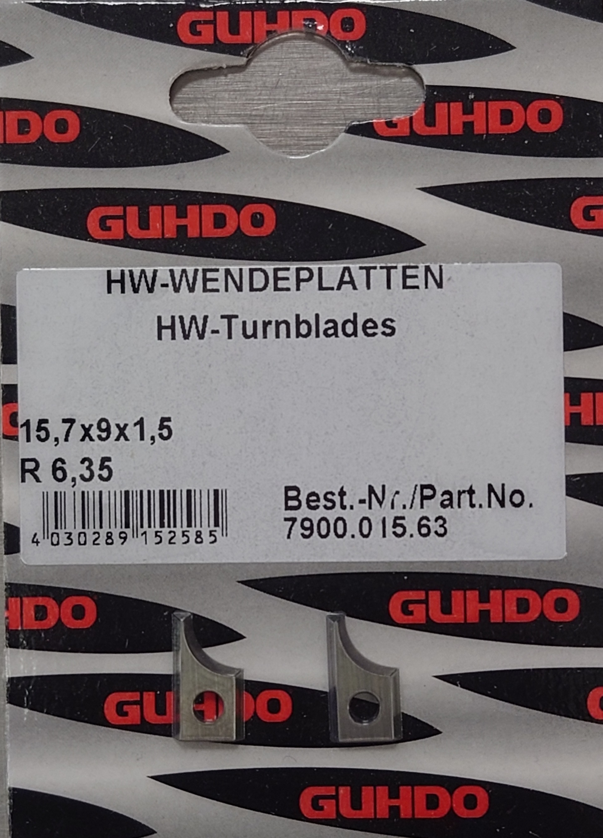 Guhdo HW-Wendeplatten 15,7x9x1,5 R6,35