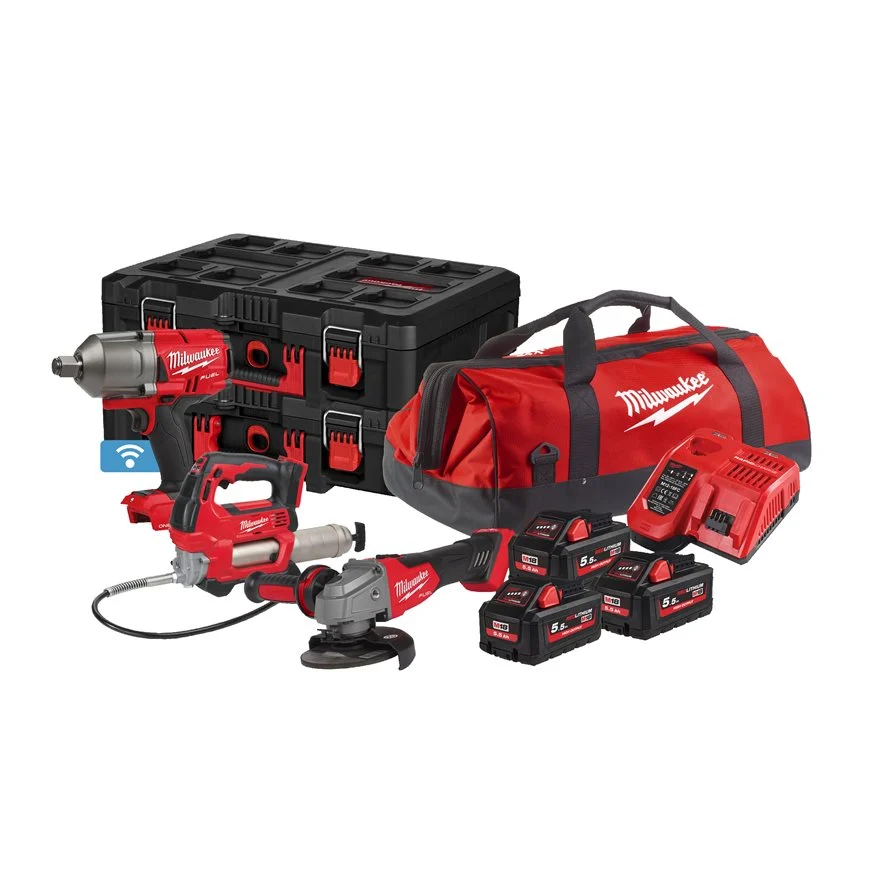 Milwaukee M18FPP3M-553P 18V-Set (M18GG+M18FSAG125X+M18ONEFHIWF34+3x5,5Ah) Milwaukee M18FPP3M-553P 18V-Set (M18GG+M18FSAG125X+M18ONEFHIWF34+3x5,5Ah)
