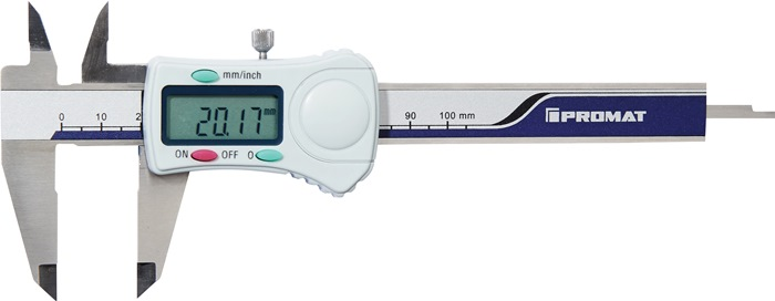 PROMAT Messschieber DIN862 100mm digital mit Feststellschraube eckig