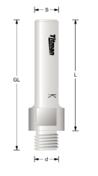 Reduktion M12x1 Schaft 12 mm GL 66