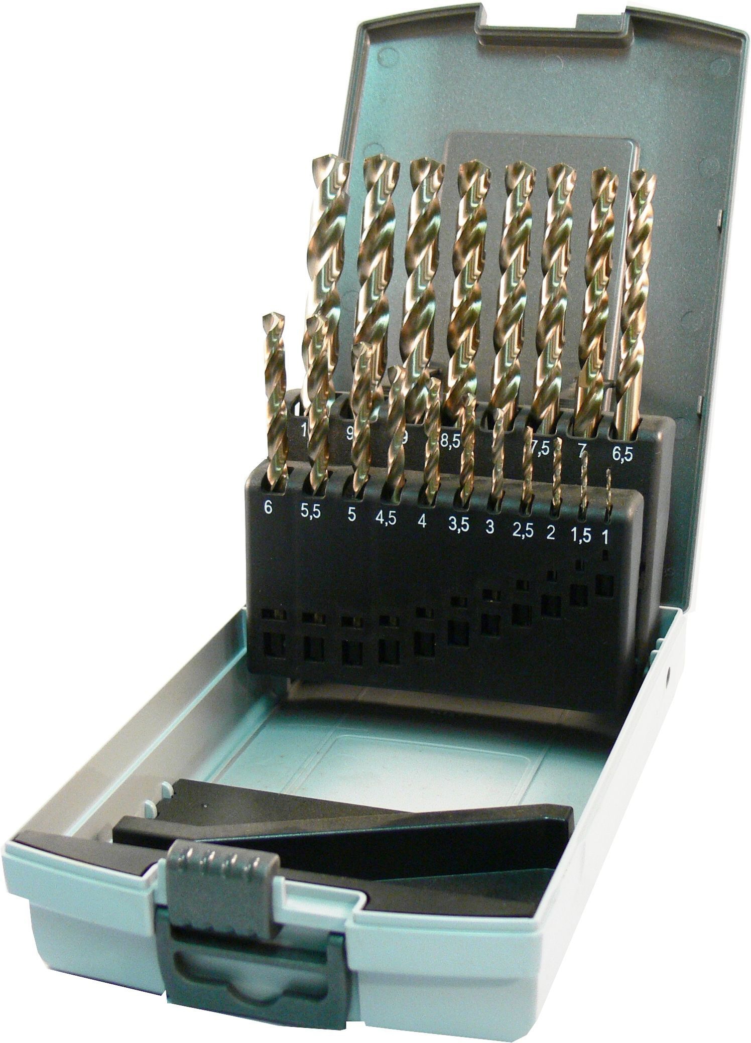 HSS-Co5 Spiralbohrersatz 1-10 x 0,5mm (19-tlg) Rosebox DIN338N