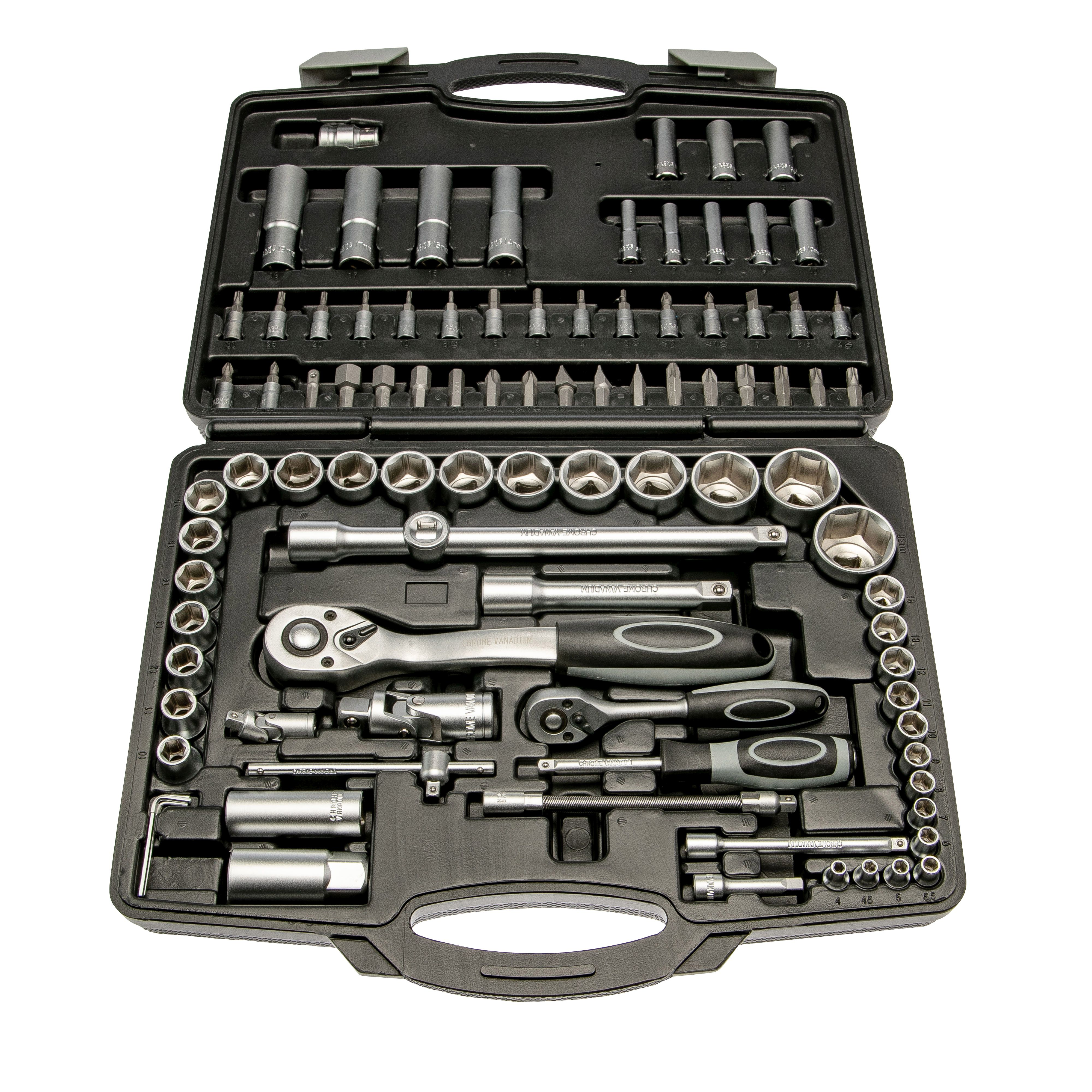 WGB Basic+ Steckschlüssel-Garnitur 94-tlg 1/2" + 1/4" #9386 (Ratschenkasten) WGB Basic+ Steckschlüssel-Garnitur 94-tlg 1/2" + 1/4" #9386 (Ratschenkasten)