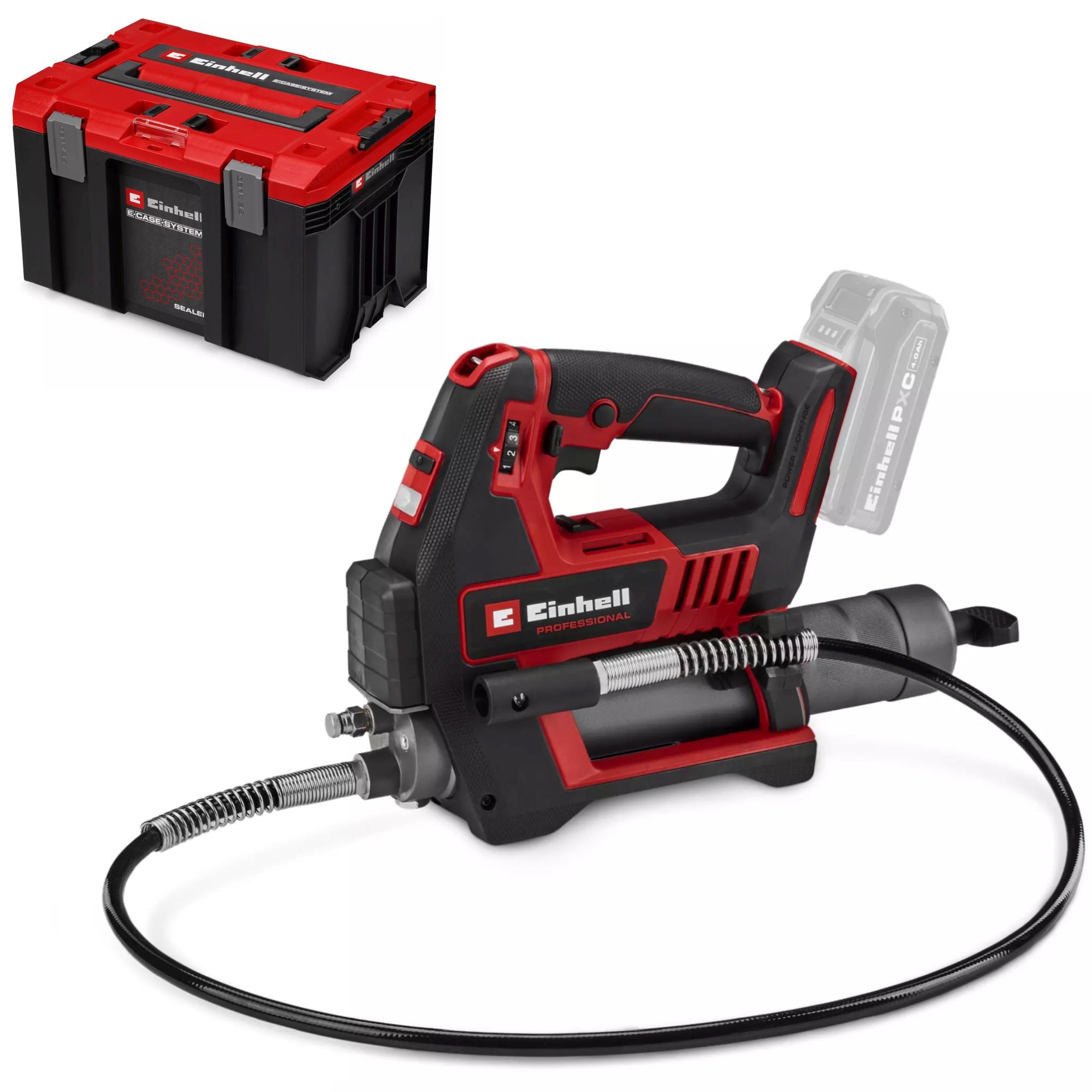 Einhell Professional Akku-Fettpresse TP-GR 18/690 Li-Set + E-Case M SEALED