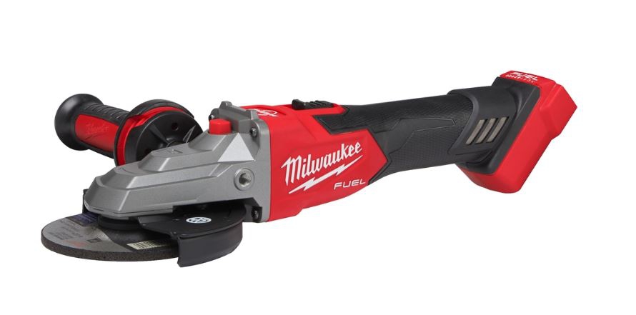 Milwaukee M18FSAGF125XB-0X FUEL™ Akku-Flachkopf-Winkelschleifer m. Bremse