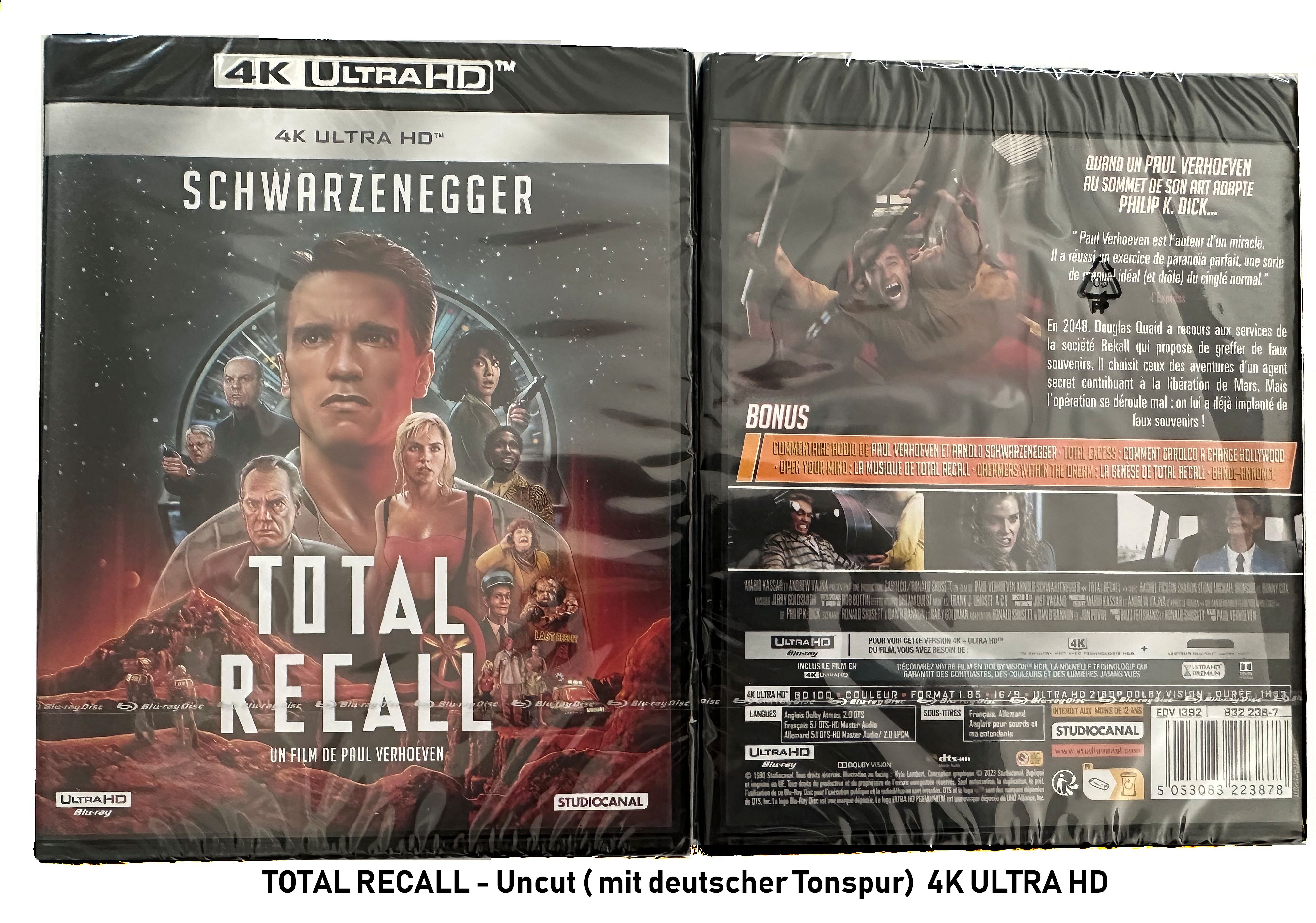 TOTAL RECALL (4K Ultra HD) deutscher Ton (Arnold Schwarzenegger & Sharon Stone)