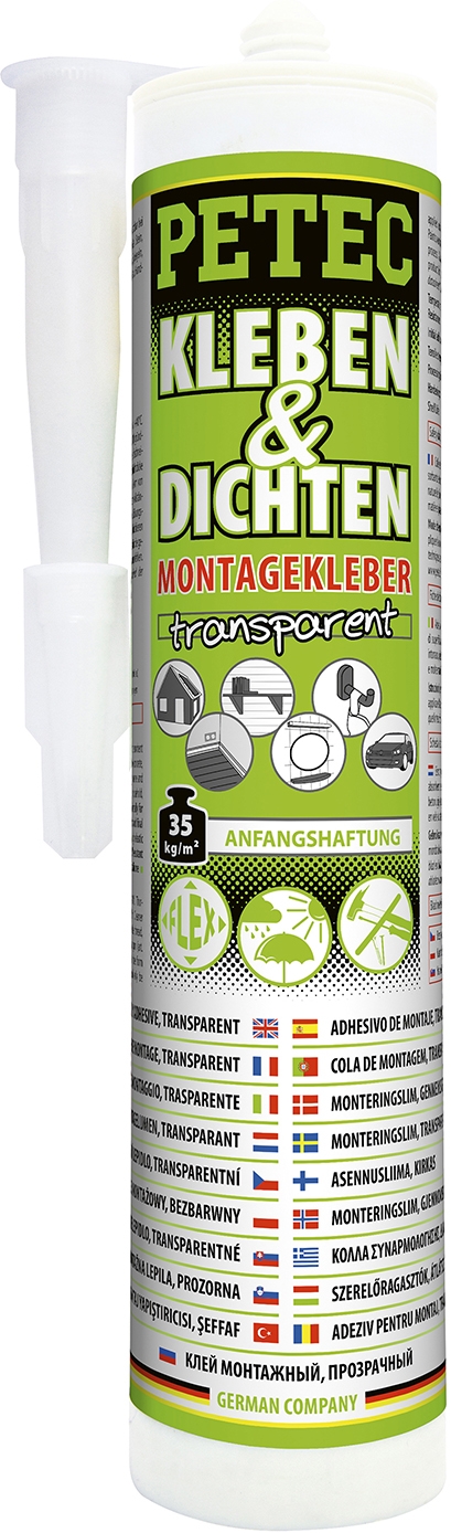 PETEC Montagekleber Kleben & Dichten transparent 290ml in Kartusche