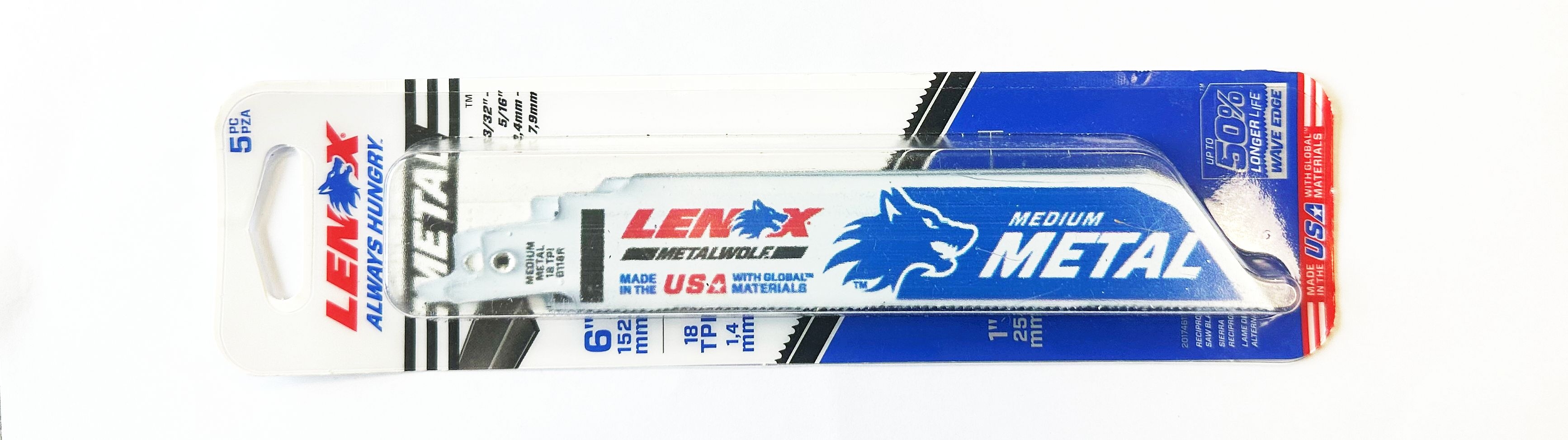 LENOX Bi-Metall Säbelsägeblatt 201746118R 152mm 18TPI (VE5) Heavy Duty Metall