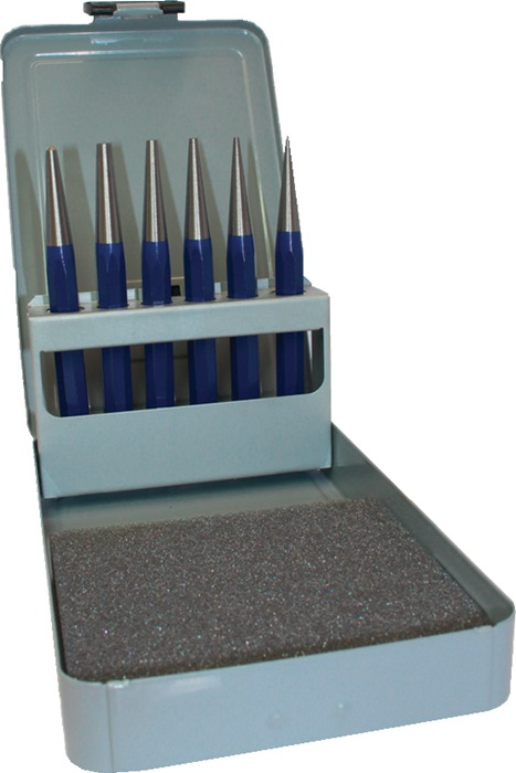 PROMAT Durchtreibersatz 6tlg 1/2/3/4/5mm +Körner D.4mm in Metallkasette PROMAT Durchtreibersatz 6tlg 1/2/3/4/5mm +Körner D.4mm in Metallkasette