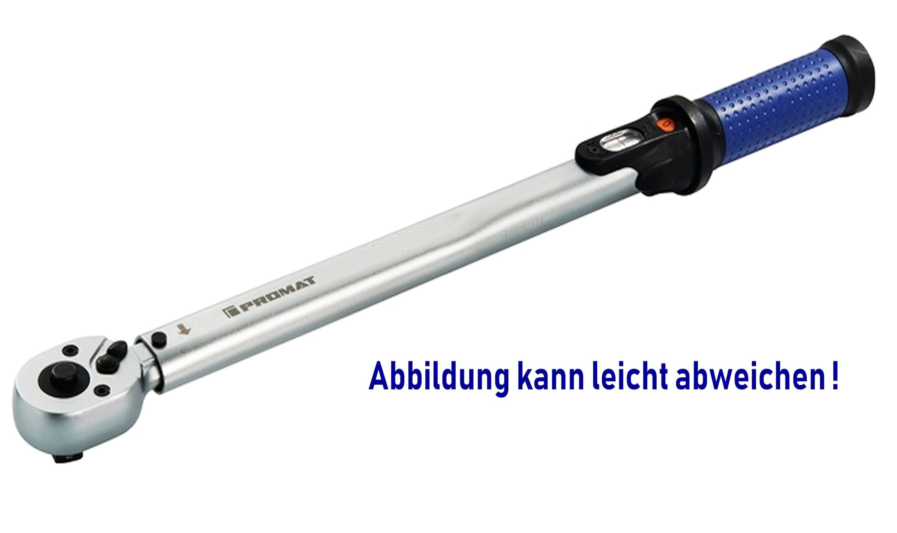 PROMAT Drehmomentschlüssel 1/2″ 10-100 Nm mit Durchsteckvierkant Skala 0,5 Nm
