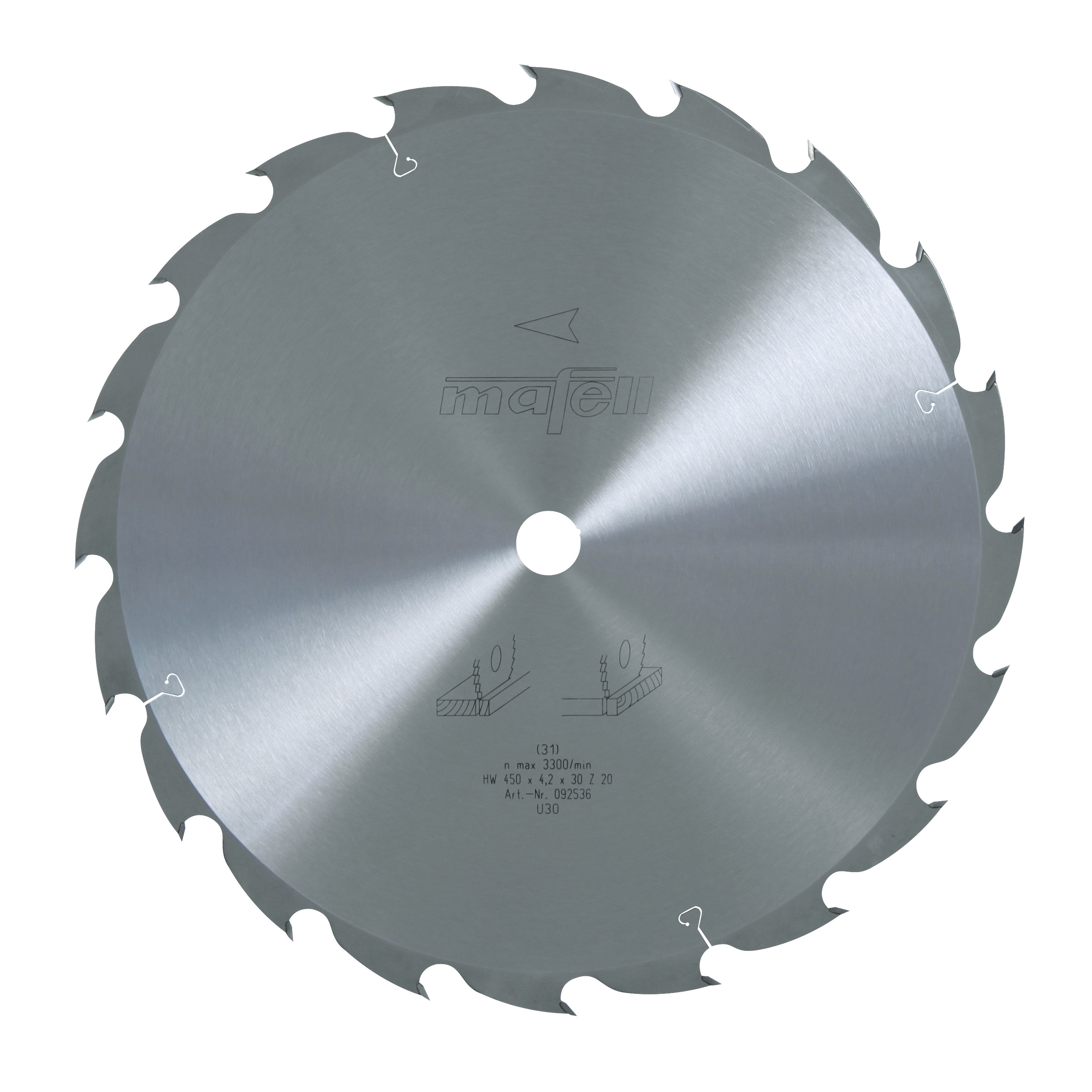 Mafell Sägeblatt-HM 450 x 2,5/4,2 x 30 mm, Z 20, W