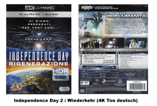 Independence Day 2, Wiederkehr (4K Ultra HD Blu-ray) 4K Ton deutsch
