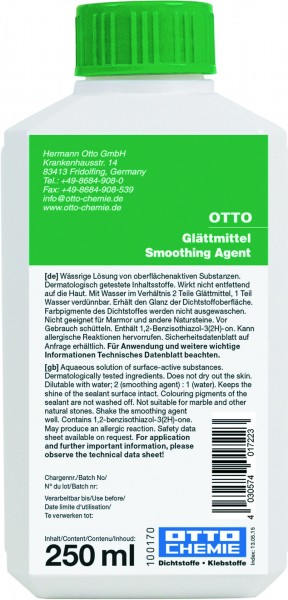 Otto-Chemie Glättmittel 250ml (für Silikon-, PU-, MS-Hybrid-Dichtstoffe)