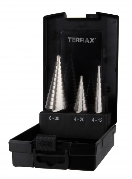 Ruko/TerraX Stufenbohrersatz HSS 3-teilig Kunststoffkassette